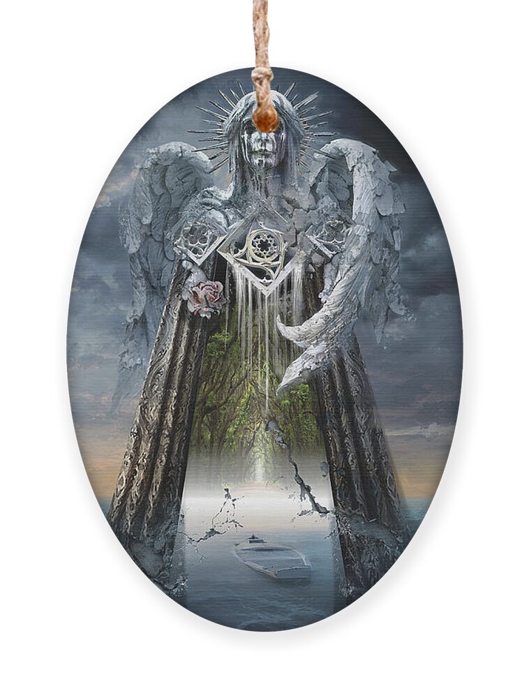Archangel Ornament featuring the digital art Angels and Demons Spirit of Repentance and Hope by George Grie