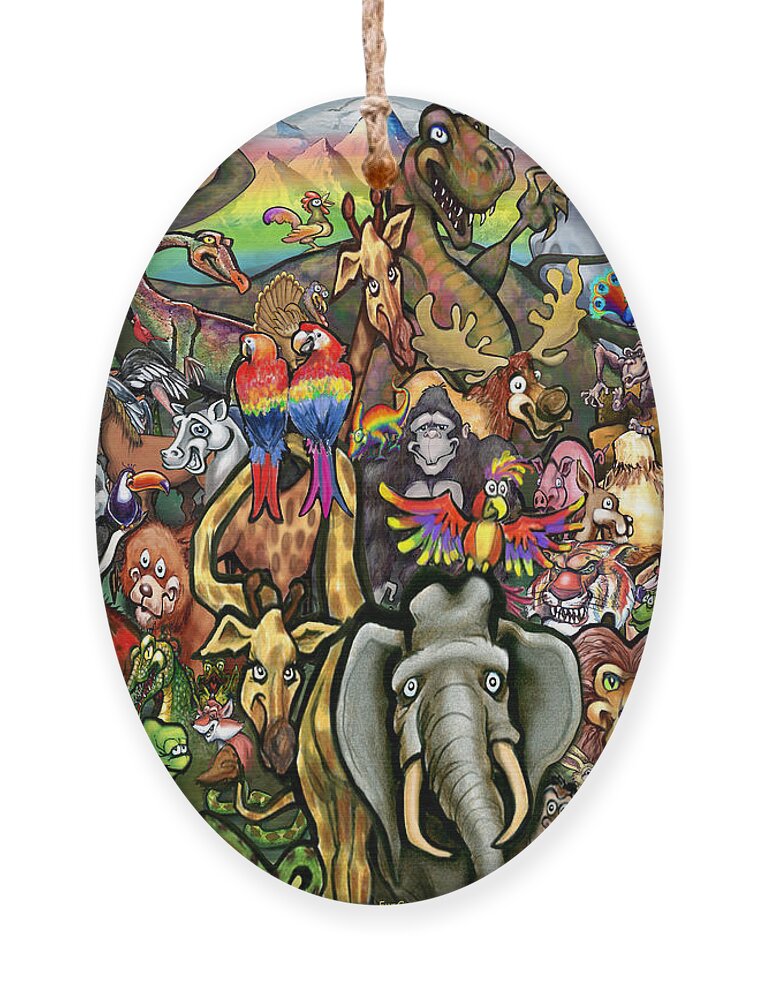 Animals Ornament featuring the digital art Animals of All Colors Shapes and Sizes by Kevin Middleton