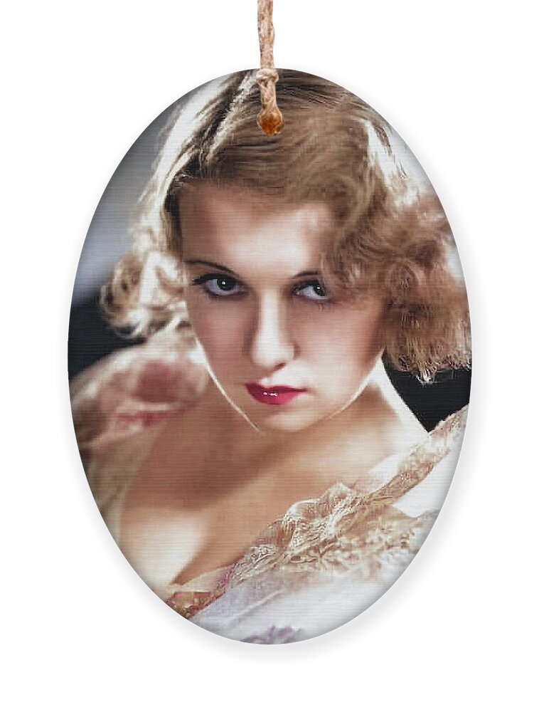 Anita Page Portrait Ornament featuring the digital art Anita Page Portrait by Chuck Staley