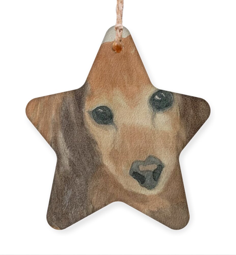 Dog Ornament featuring the painting Annabel by Sue Carmony