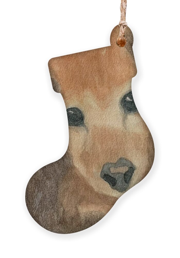 Dog Ornament featuring the painting Annabel by Sue Carmony