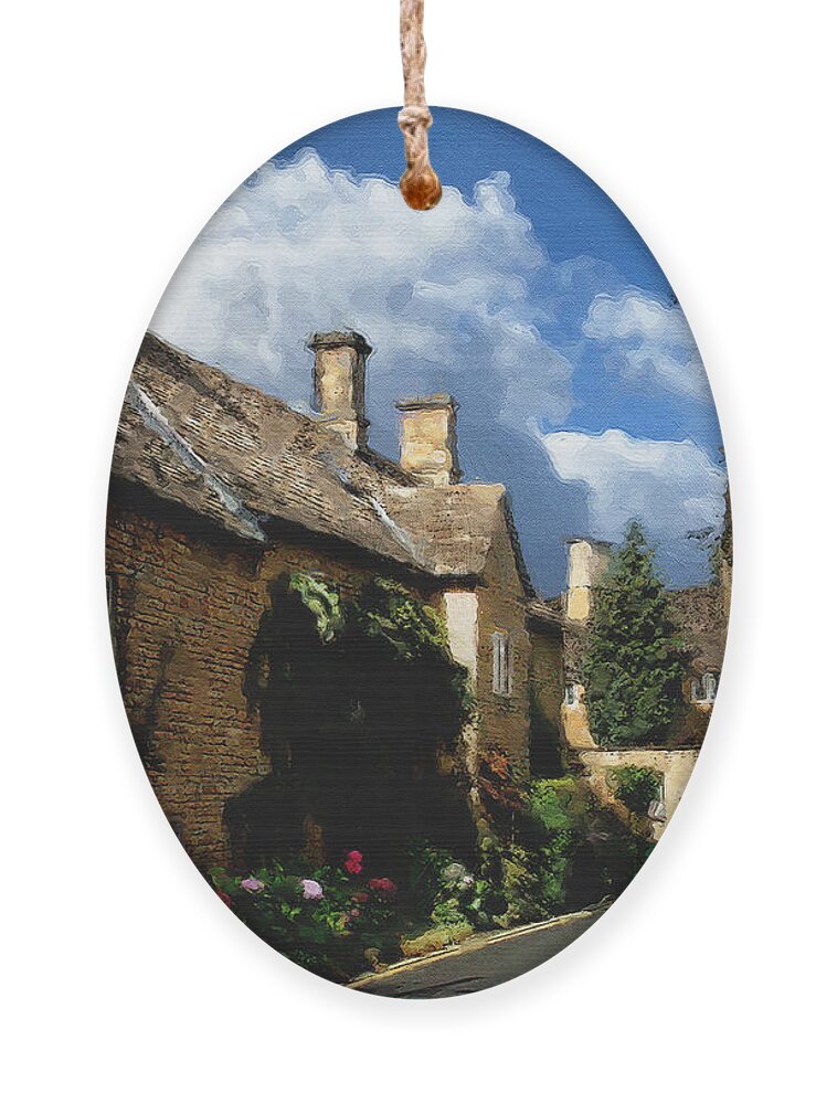 Bourton-on-the-water Ornament featuring the photograph Another Backstreet in Bourton by Brian Watt