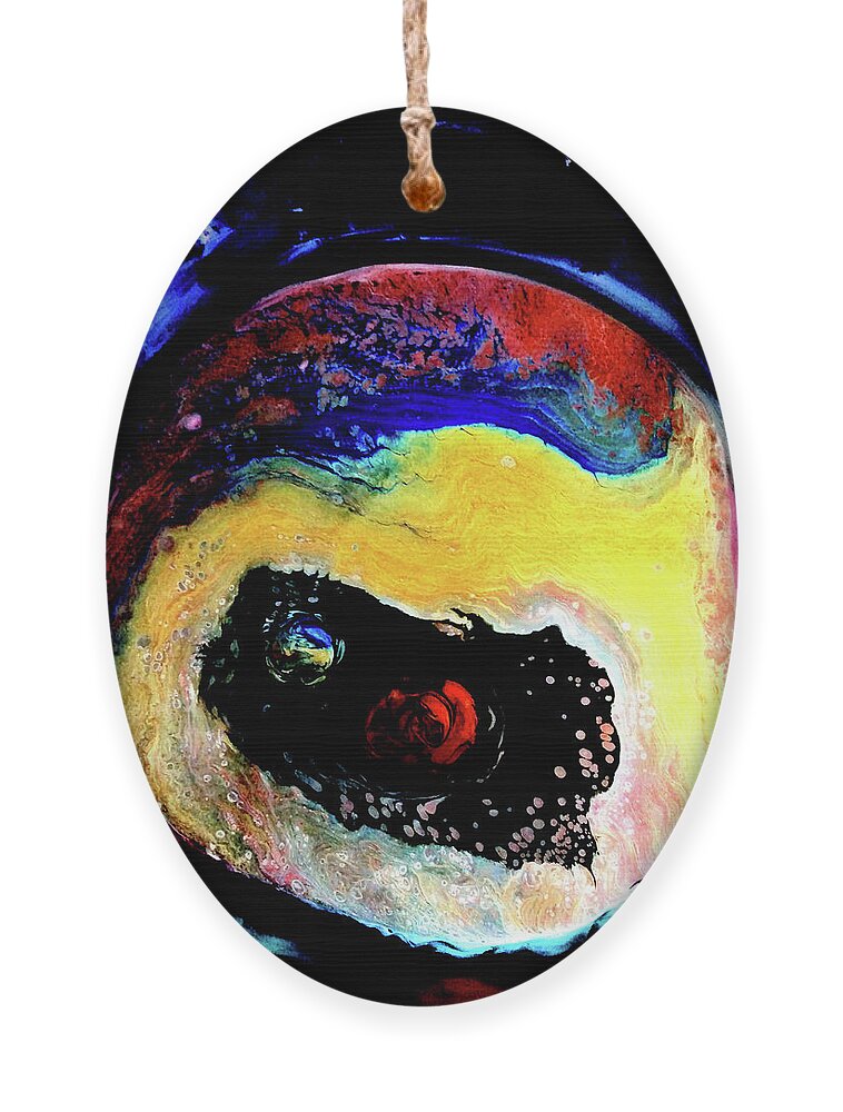 Planet Ornament featuring the painting Another World by Anna Adams