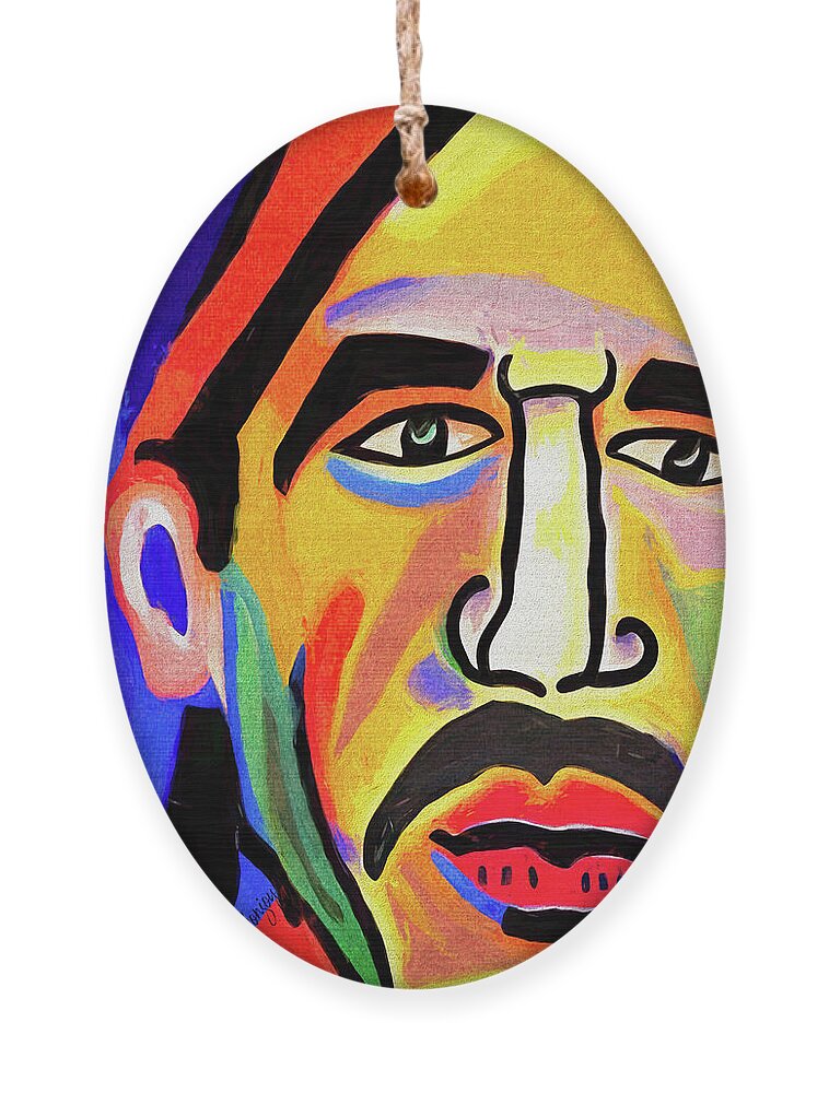 Anthony Ornament featuring the digital art Anthony Kiedis by Bonny Puckett