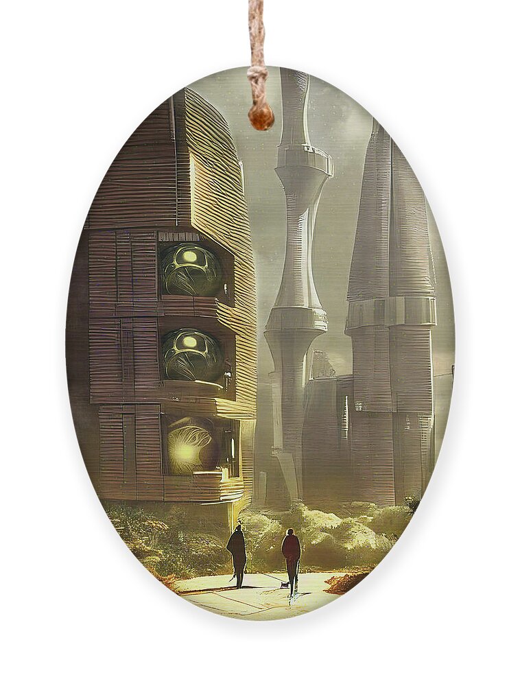 Ai Ornament featuring the digital art Appointment in Desert City by Micah Offman