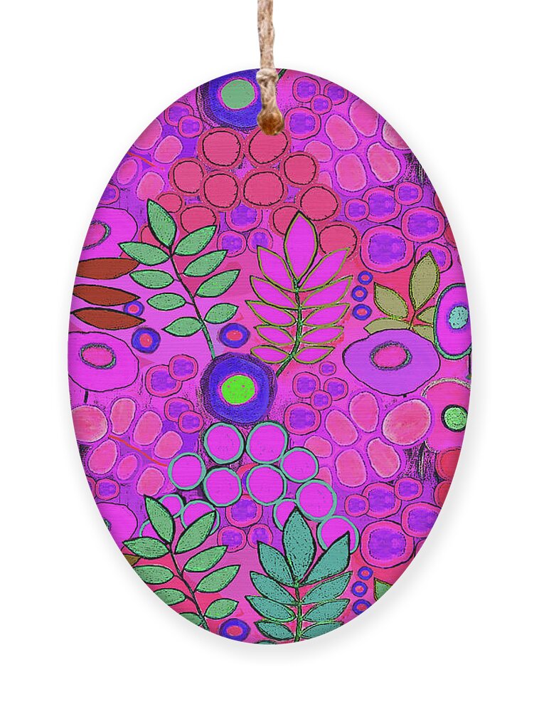 Flowers Ornament featuring the digital art Arizona Flower Garden - Pink by Vagabond Folk Art - Virginia Vivier