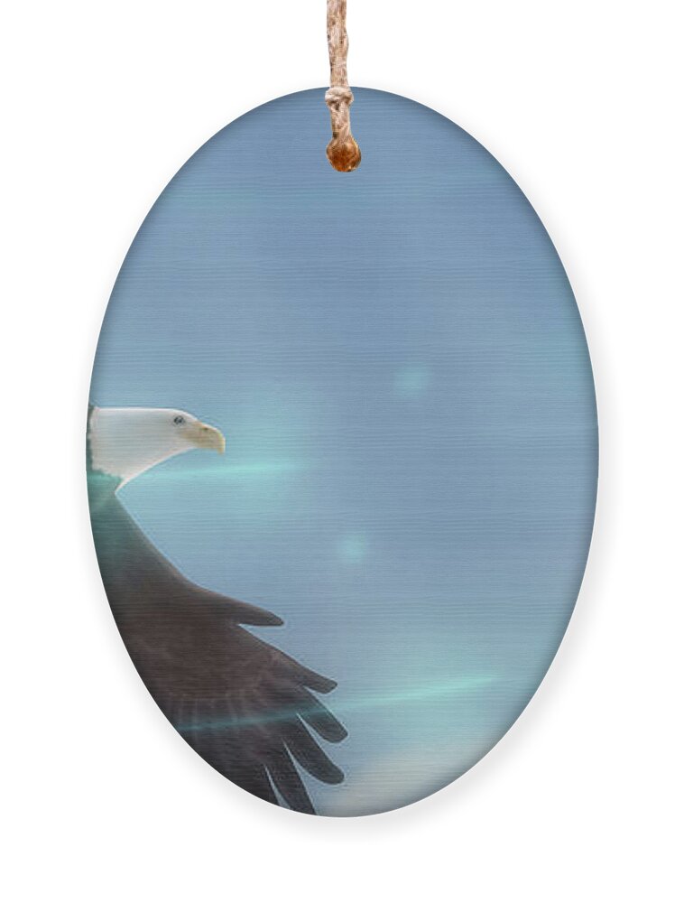 Birds Ornament featuring the digital art Art - Bird of Freedom by Matthias Zegveld