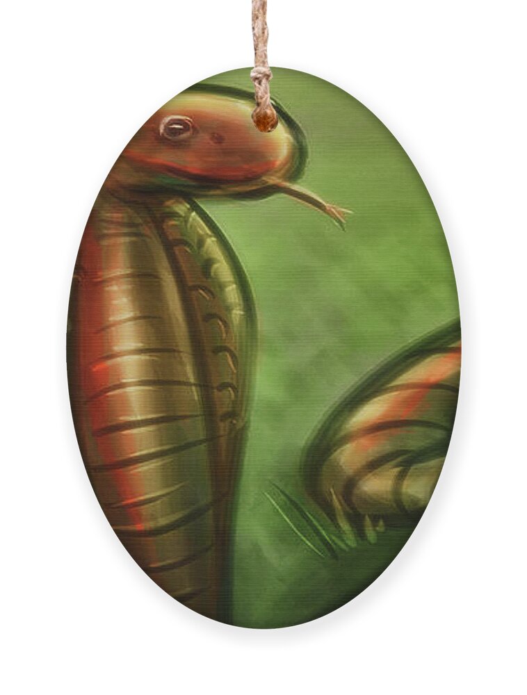 Snake Ornament featuring the digital art Art - Deadly Cobra by Matthias Zegveld