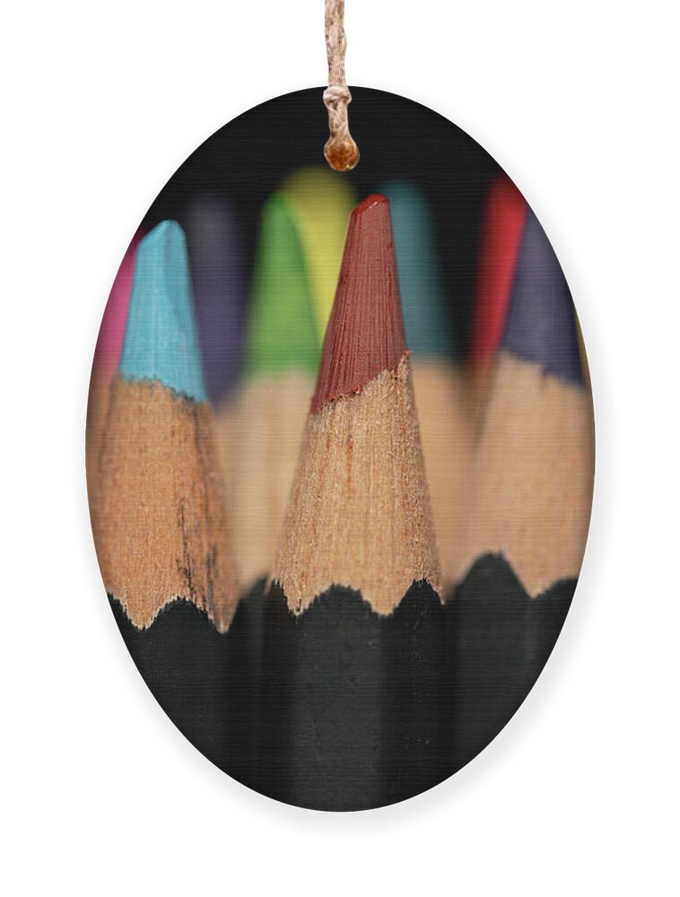 Pencil Ornament featuring the photograph Artist Tools - Macro 5 by Amelia Pearn