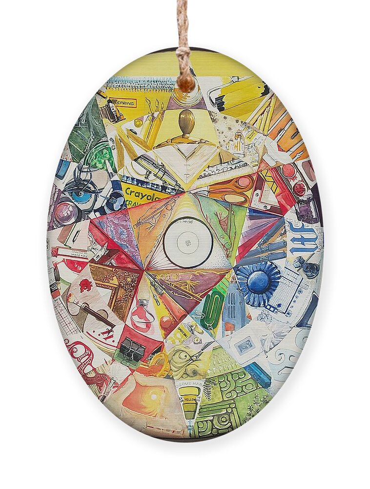 Color Ornament featuring the painting Artist's Color Wheel by Merana Cadorette