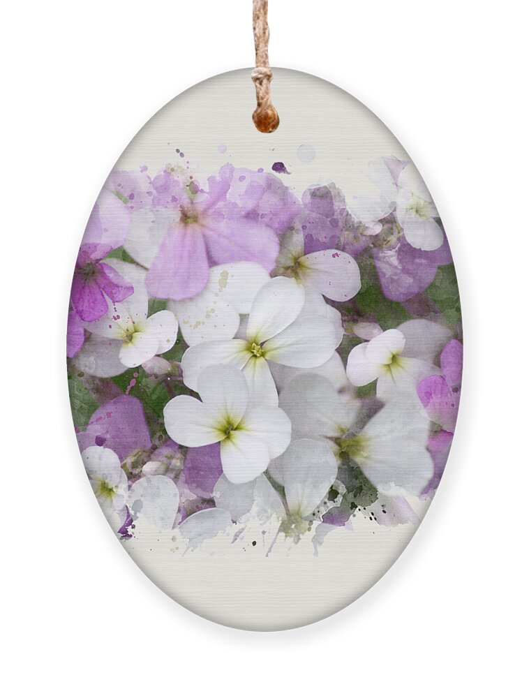 Wildflower Ornament featuring the mixed media Watercolor Wildflowers by Christina Rollo