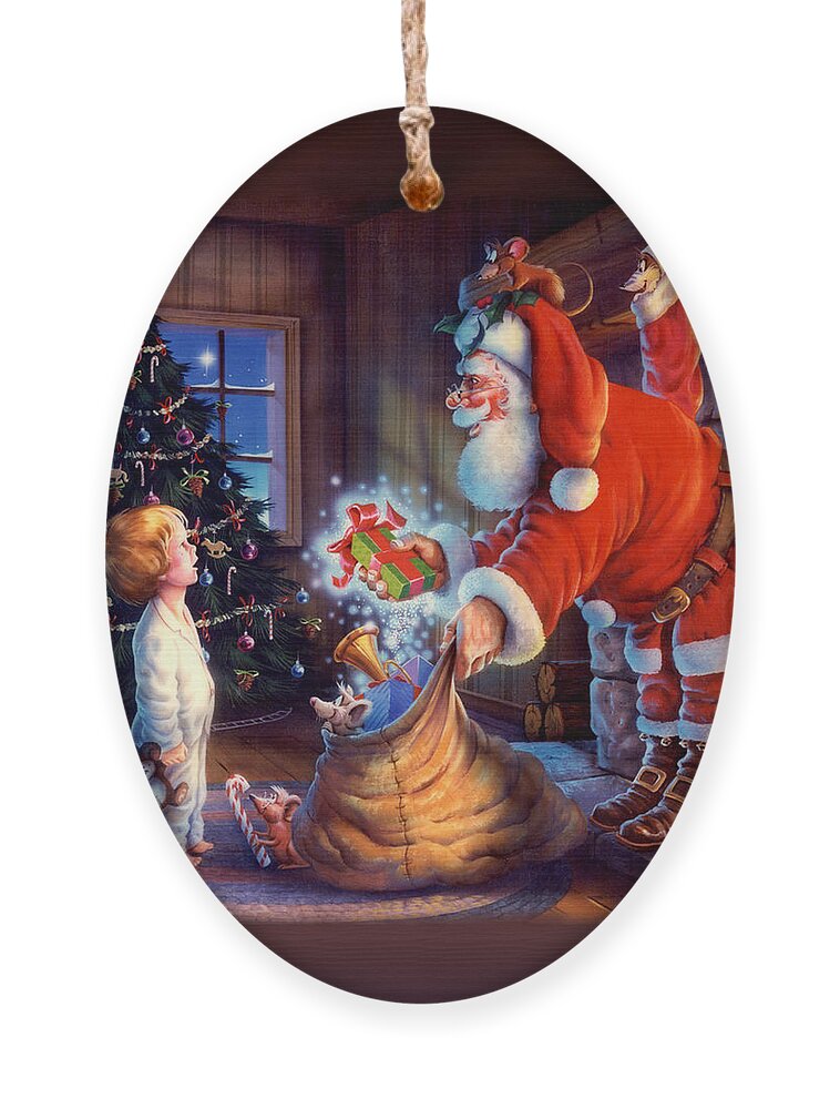 Michael Humphries Ornament featuring the painting 'Twas the Night Before Christmas by Michael Humphries