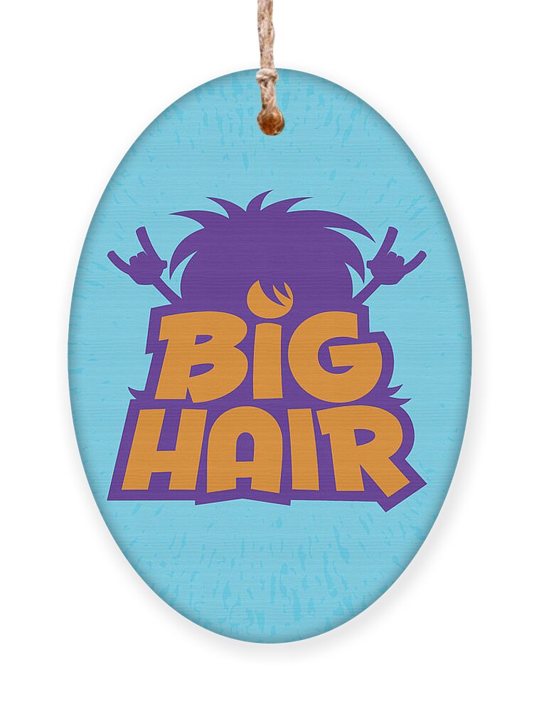 Metal Ornament featuring the digital art Big Hair Band Logo by John Schwegel