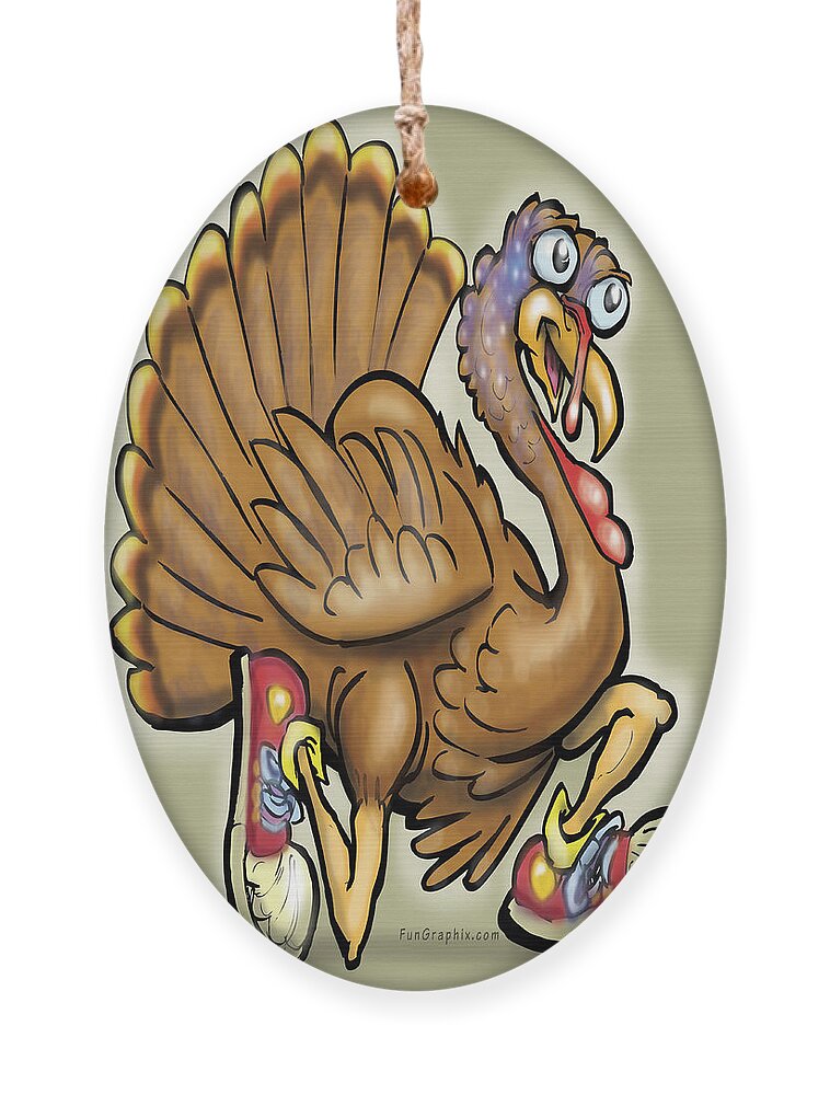 Thanksgiving Ornament featuring the digital art Turkey by Kevin Middleton