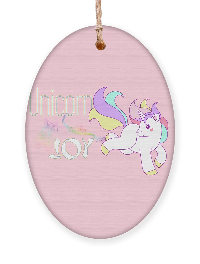 Unicorn Ornament featuring the digital art Unicorn Joy by Tanya Owens