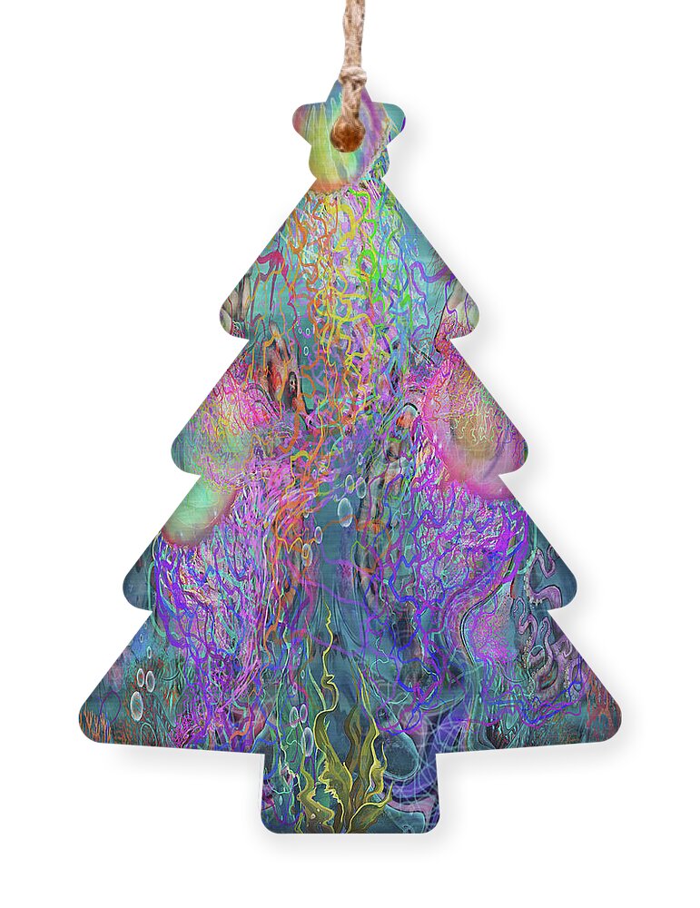 Jellyfish Ornament featuring the digital art Mermaid Disco Dresses by Kevin Middleton