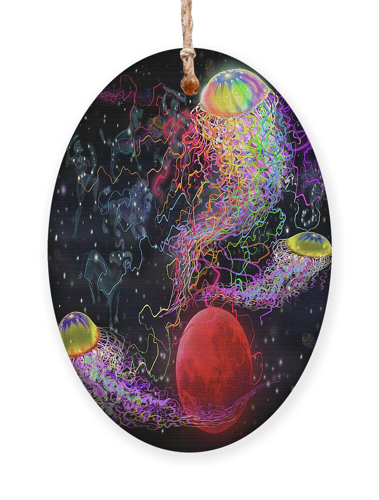 Space Ornament featuring the digital art Cosmic Connections by Kevin Middleton