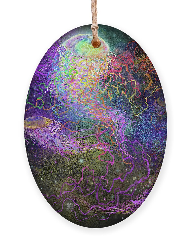 Cosmic Ornament featuring the digital art Cosmic Celebration by Kevin Middleton