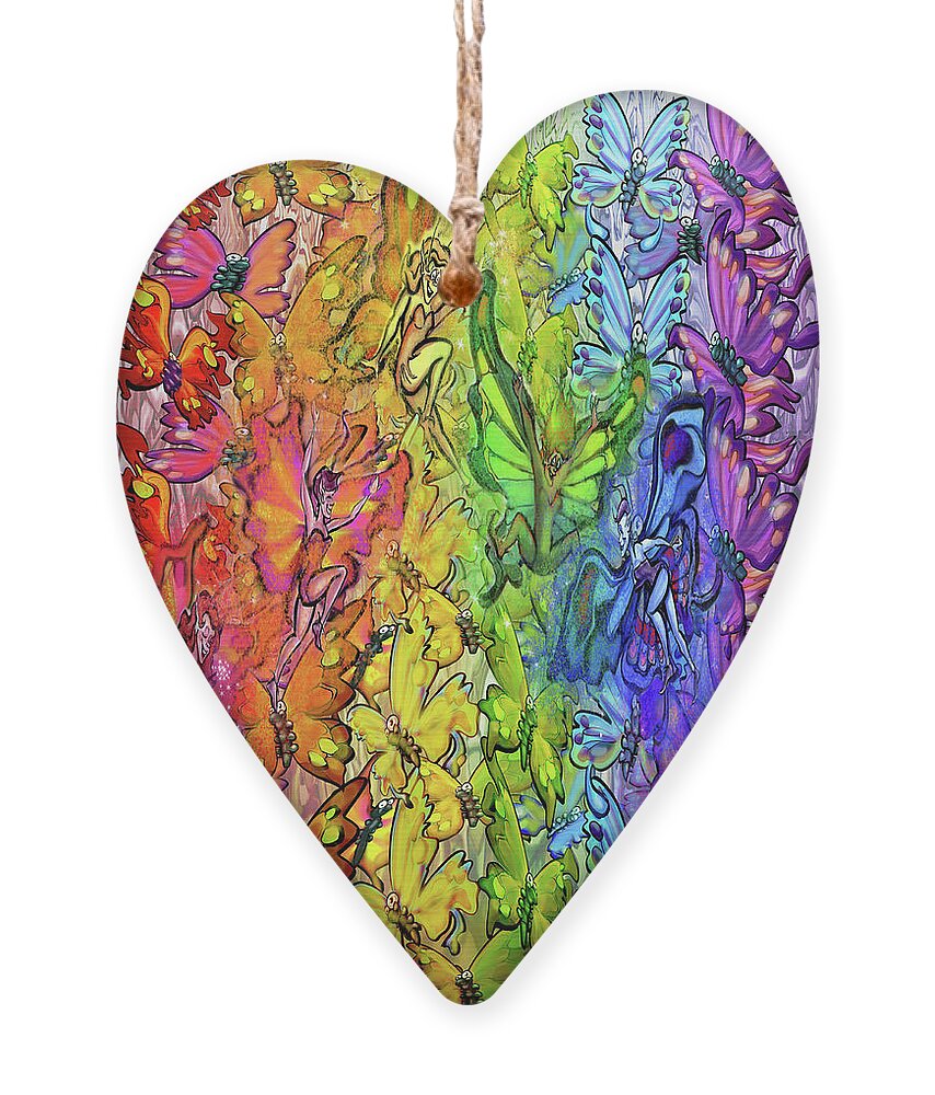 Butterfly Ornament featuring the digital art Butterflies Faeries Rainbow by Kevin Middleton