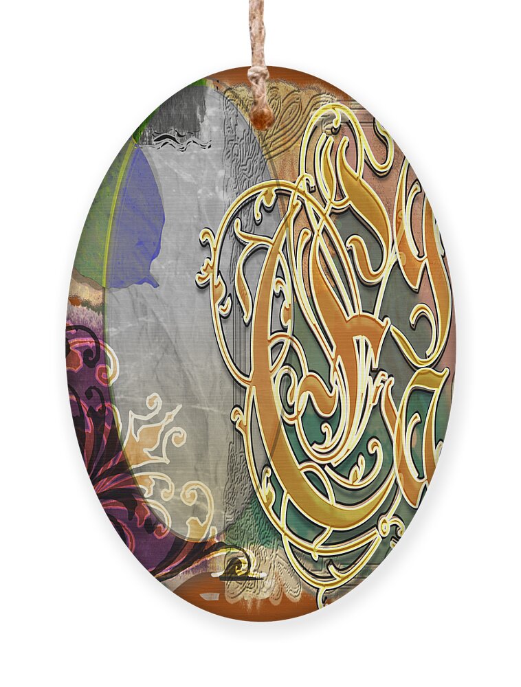 Egg Ornament featuring the digital art The Egg for Easter Holiday by Delynn Addams