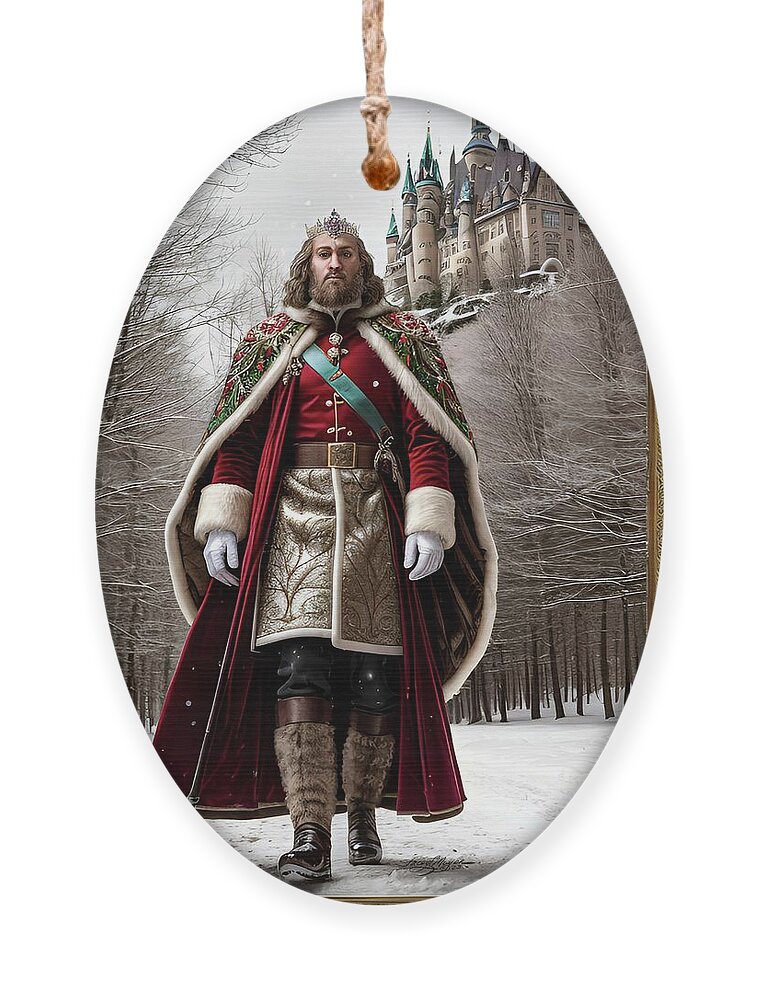 Christmas Ornament featuring the digital art Good King Wenceslas by Stacey Mayer