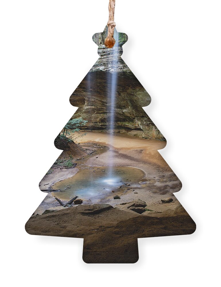 Ash Cave Vertical Ornament featuring the photograph Ash Cave Waterfall Long Exposure by Dan Sproul