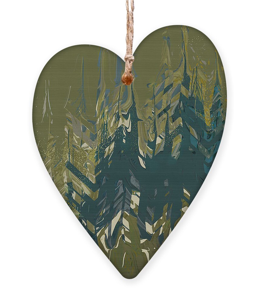 Abstract Ornament featuring the digital art Aspen Wood by Gina Harrison