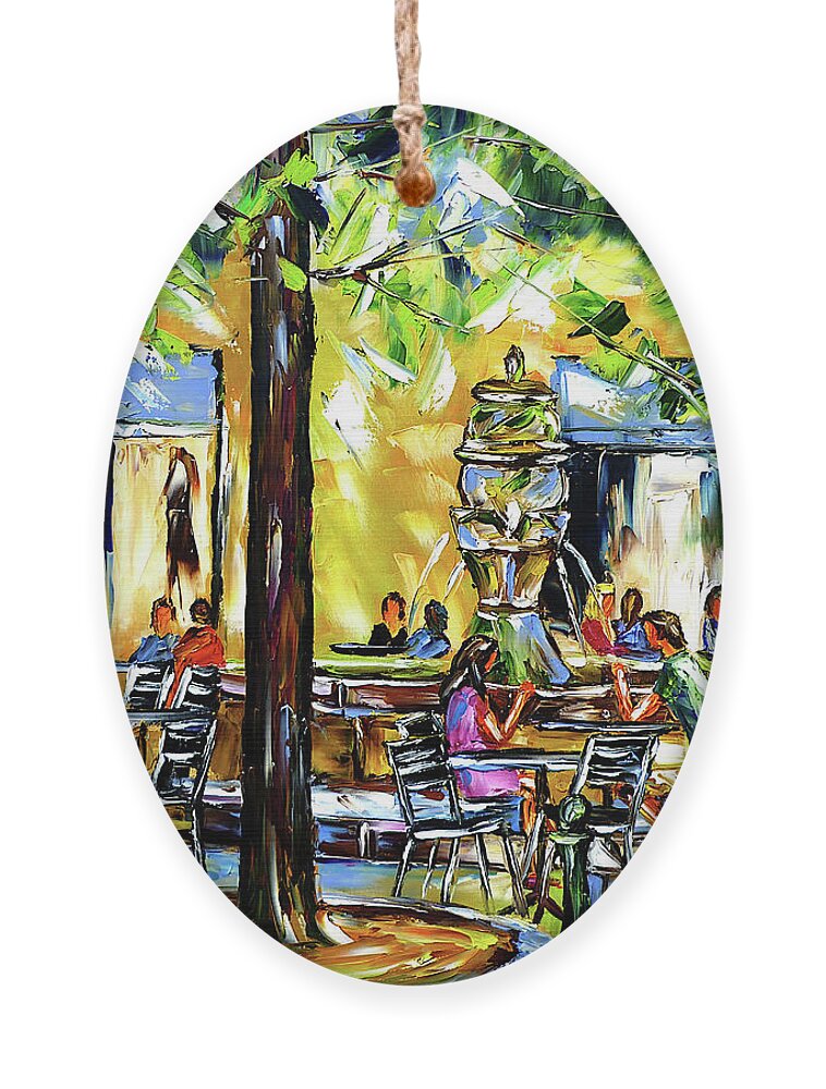 The Well Of The Three Elms Ornament featuring the painting At the Fountain of the Three Elms by Mirek Kuzniar