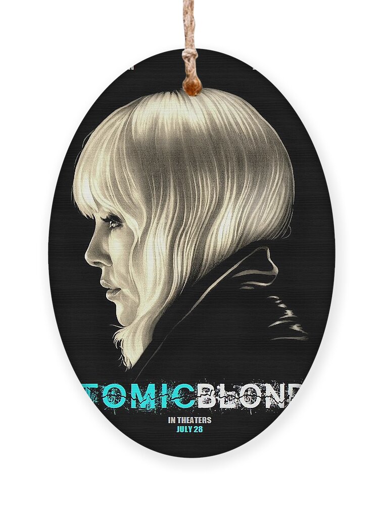 Atomic Blonde Ornament featuring the drawing Atomic Blonde by Fred Larucci