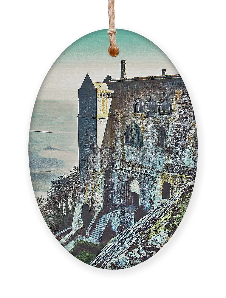 Atop Mont Saint Michel Ornament featuring the photograph Atop Mont Saint Michel by Susan Maxwell Schmidt