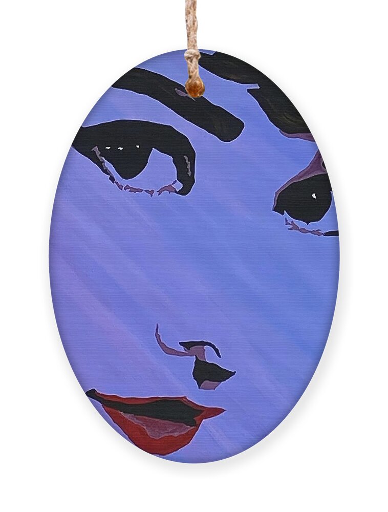  Ornament featuring the painting Audrey Hepburn by Bill Manson