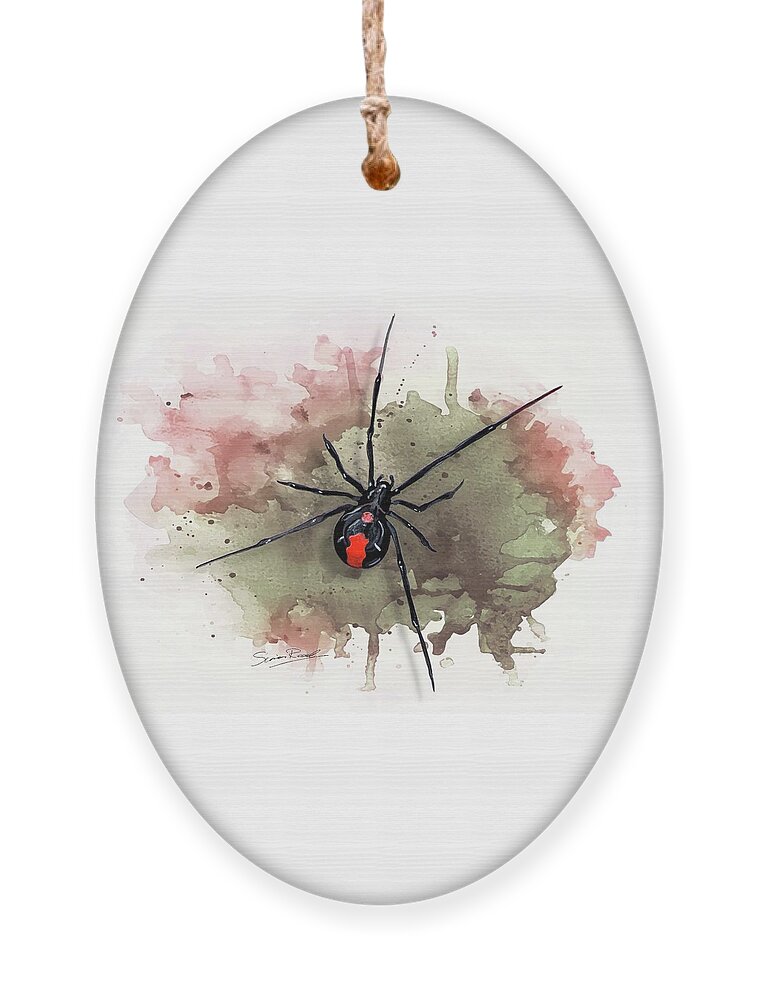 Art Ornament featuring the painting Australian Redback Spider by Simon Read