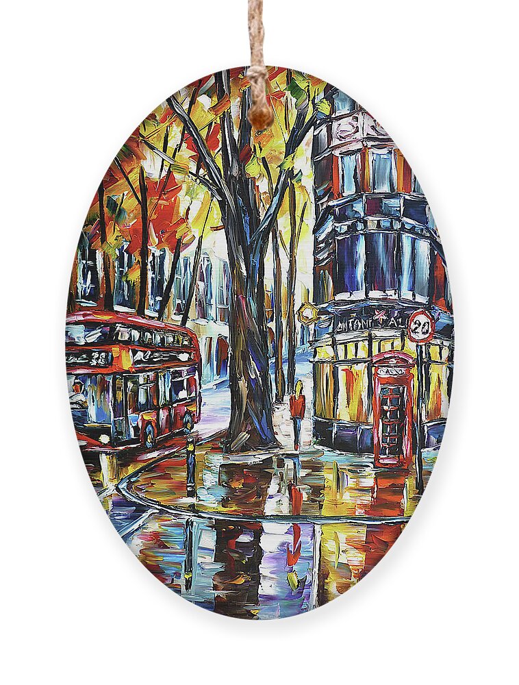 London In Autumn Ornament featuring the painting Autumn In London by Mirek Kuzniar