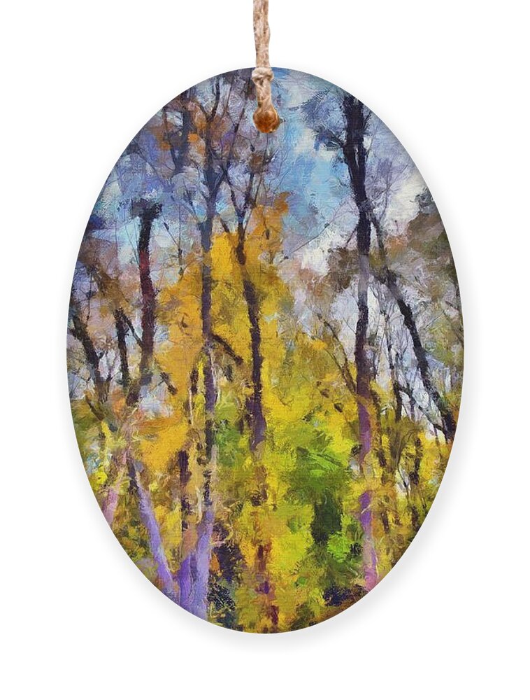 Trees Ornament featuring the mixed media Autumn in the Park by Christopher Reed