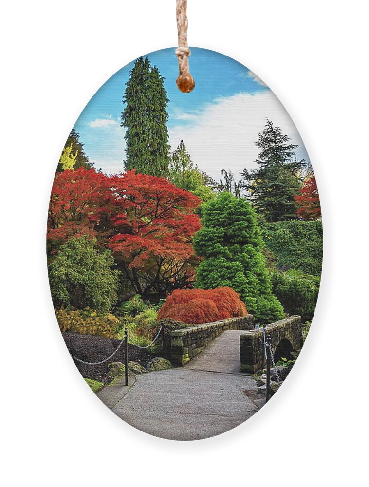 Alex Lyubar Ornament featuring the photograph Autumn landscape at Queen Elizabeth by Alex Lyubar