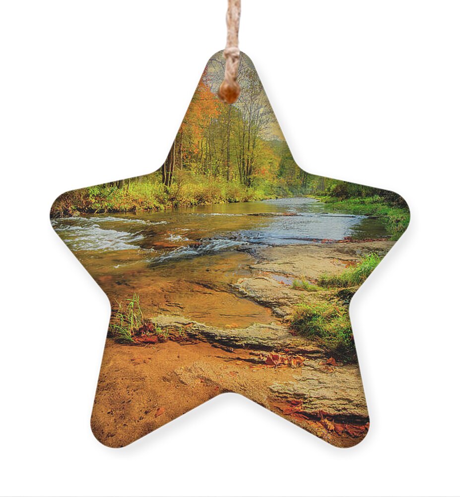 Elk River Ornament featuring the photograph Autumn on Elk River by Shelia Hunt