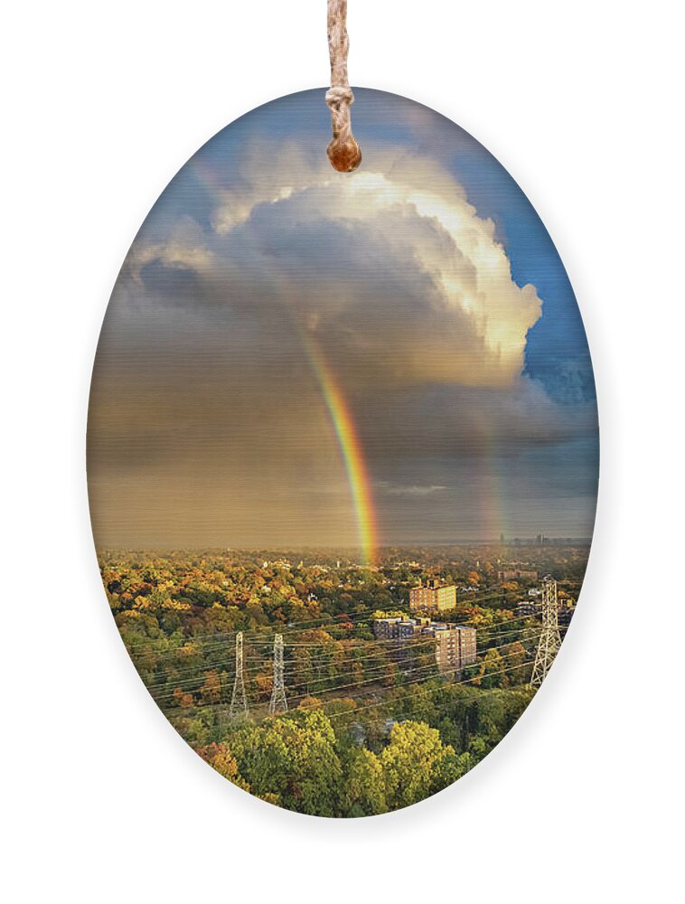 Bronxville Ornament featuring the photograph Autumn Rainbow by Kevin Suttlehan