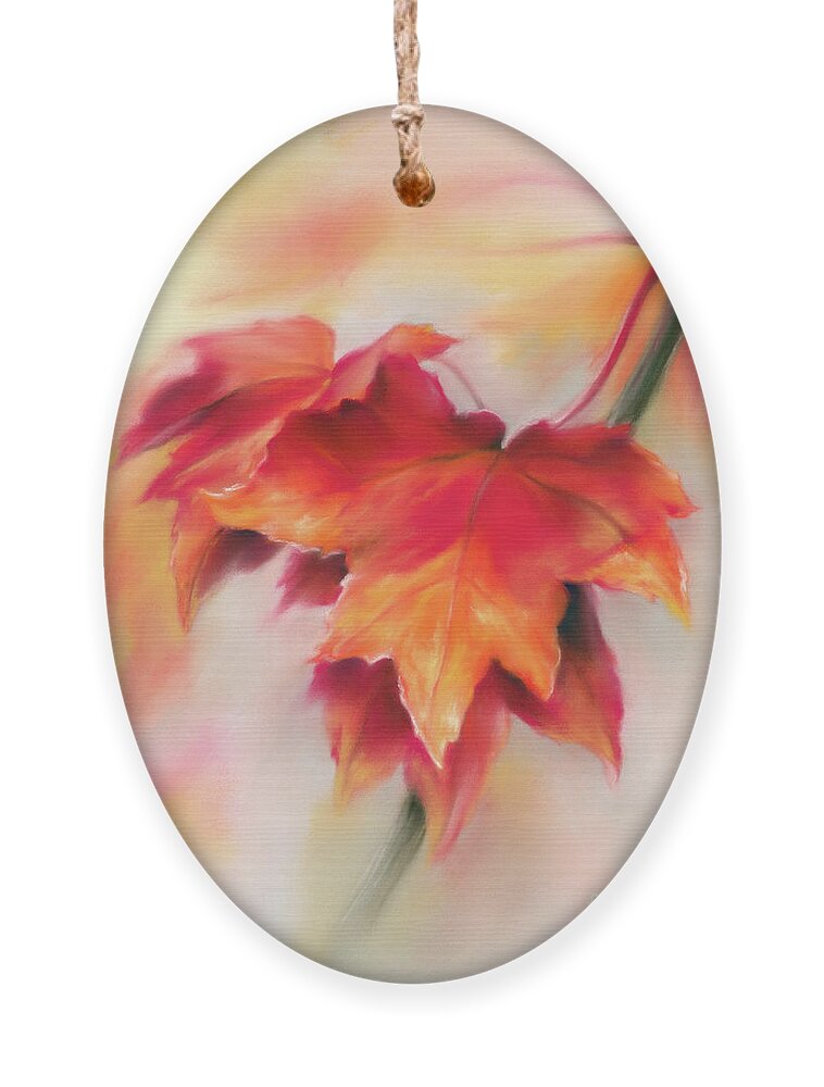 Botanical Ornament featuring the painting Autumn Red Maple Leaves by MM Anderson