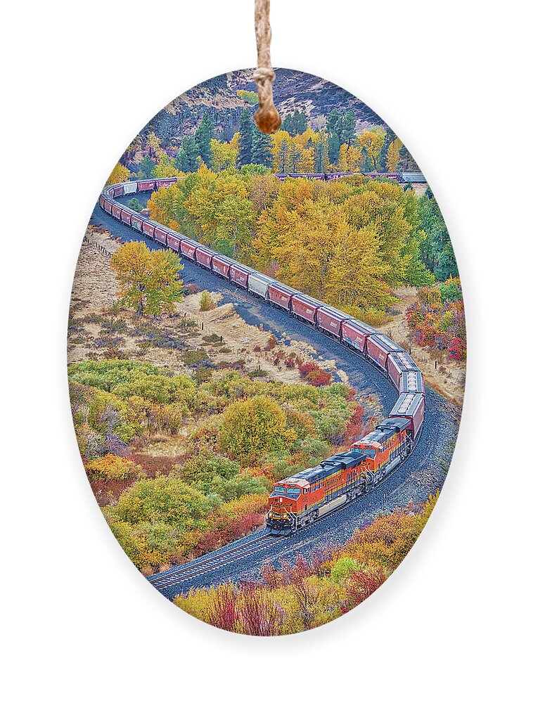 Autumn Ornament featuring the photograph Autumn Train by Eggers Photography