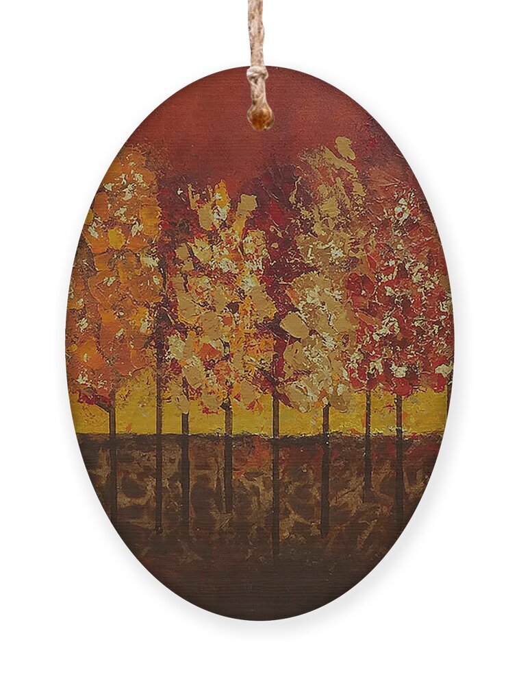 Fall Ornament featuring the painting Autumn's Crowning Glory by Linda Bailey