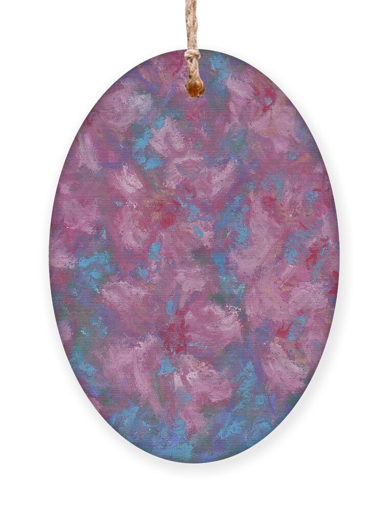 Azaleas Ornament featuring the pastel Azaleas on Blue by Anne Katzeff