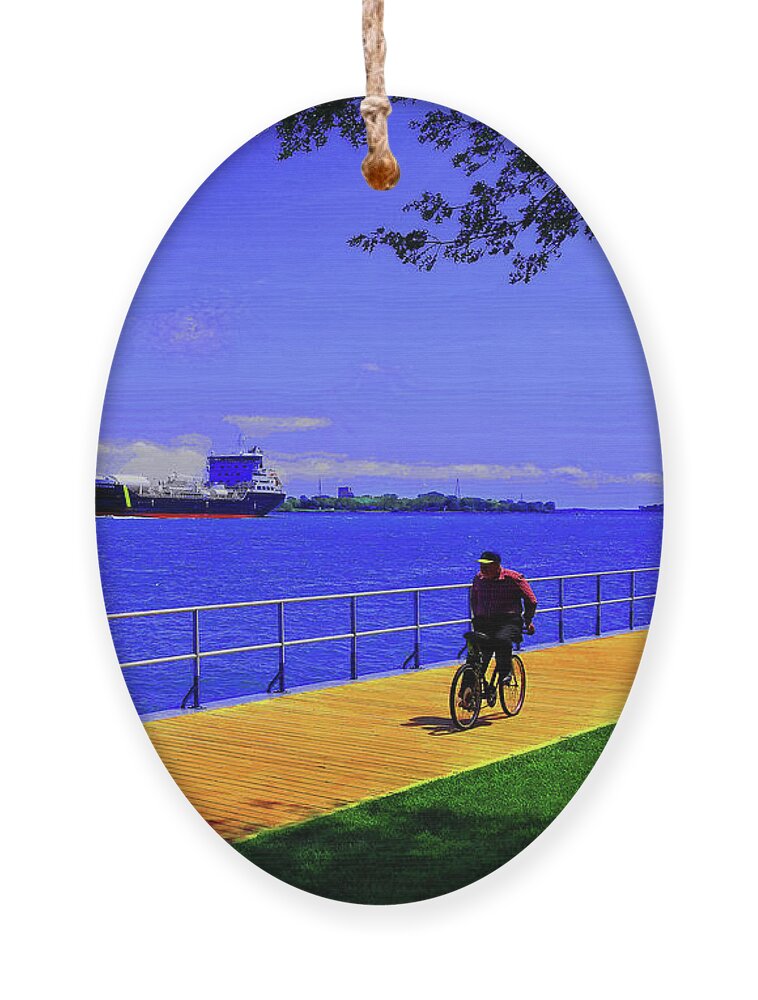 People Activities Ornament featuring the photograph Backward Bike Rider by CHAZ Daugherty