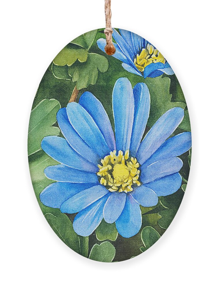 Anemone Ornament featuring the painting Balkan Anemone by Espero Art