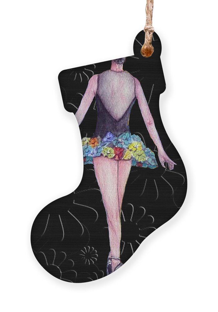 Ballerina Ornament featuring the mixed media Ballerina Pose by Kelly Mills