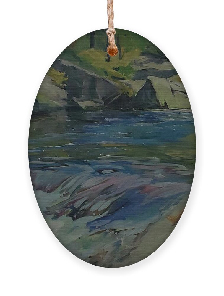 Algonquin Park Ornament featuring the painting Barron Canyon by Sheila Romard