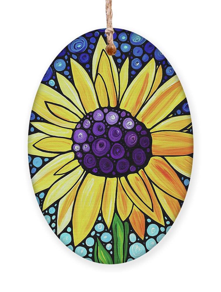 Floral Art Ornament featuring the painting Basking In The Glory by Sharon Cummings