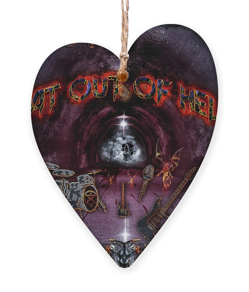 Bat Out Of Hell Ornament featuring the digital art Bat Out Of Hell by Michael Damiani