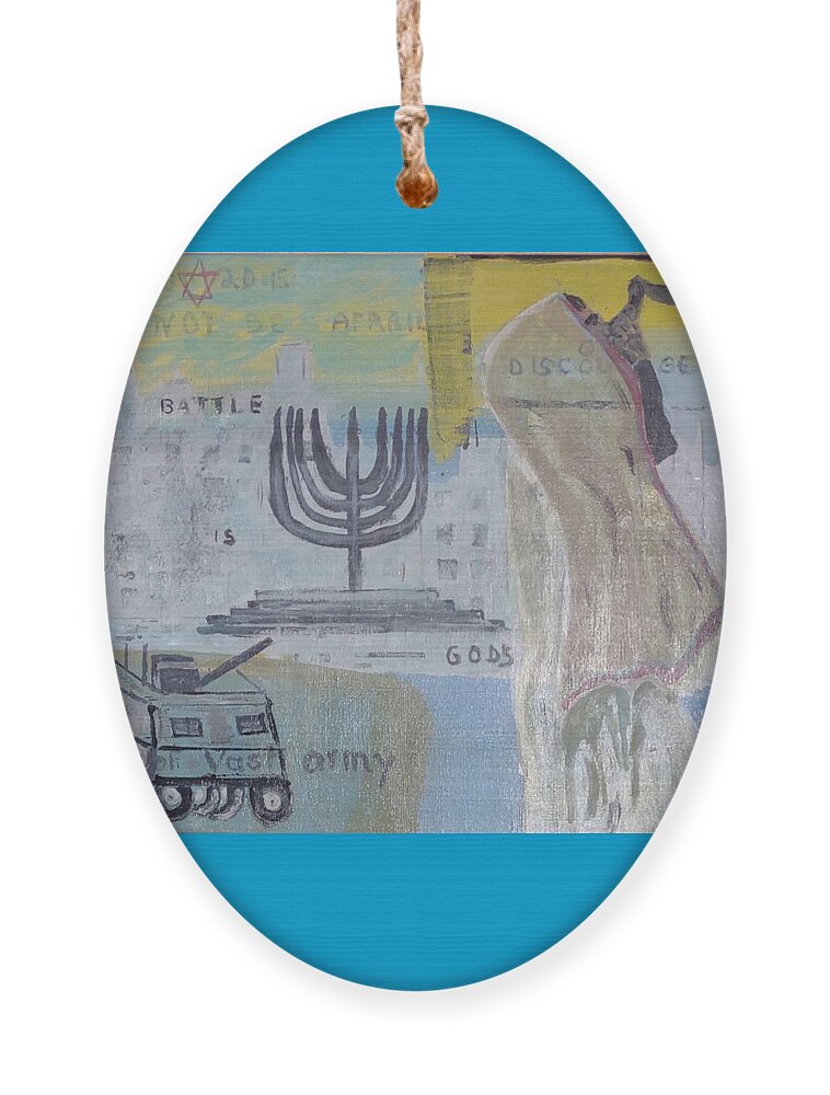 Jewish Ornament featuring the painting Battle Is God's by Suzanne Berthier