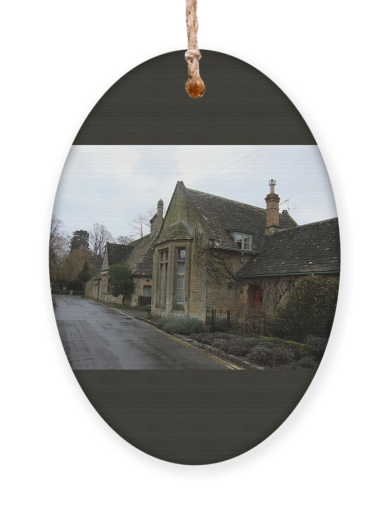 Medieval Village Ornament featuring the photograph Bay Windows in the Cotswolds by Roxy Rich