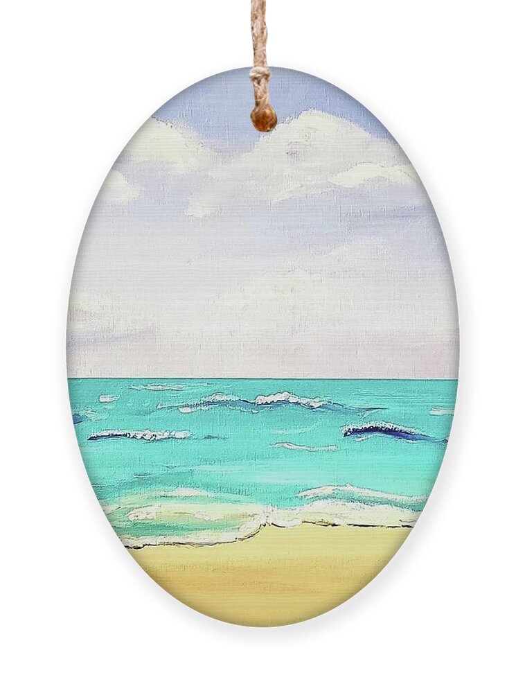  Ornament featuring the painting Beach by Amy Kuenzie